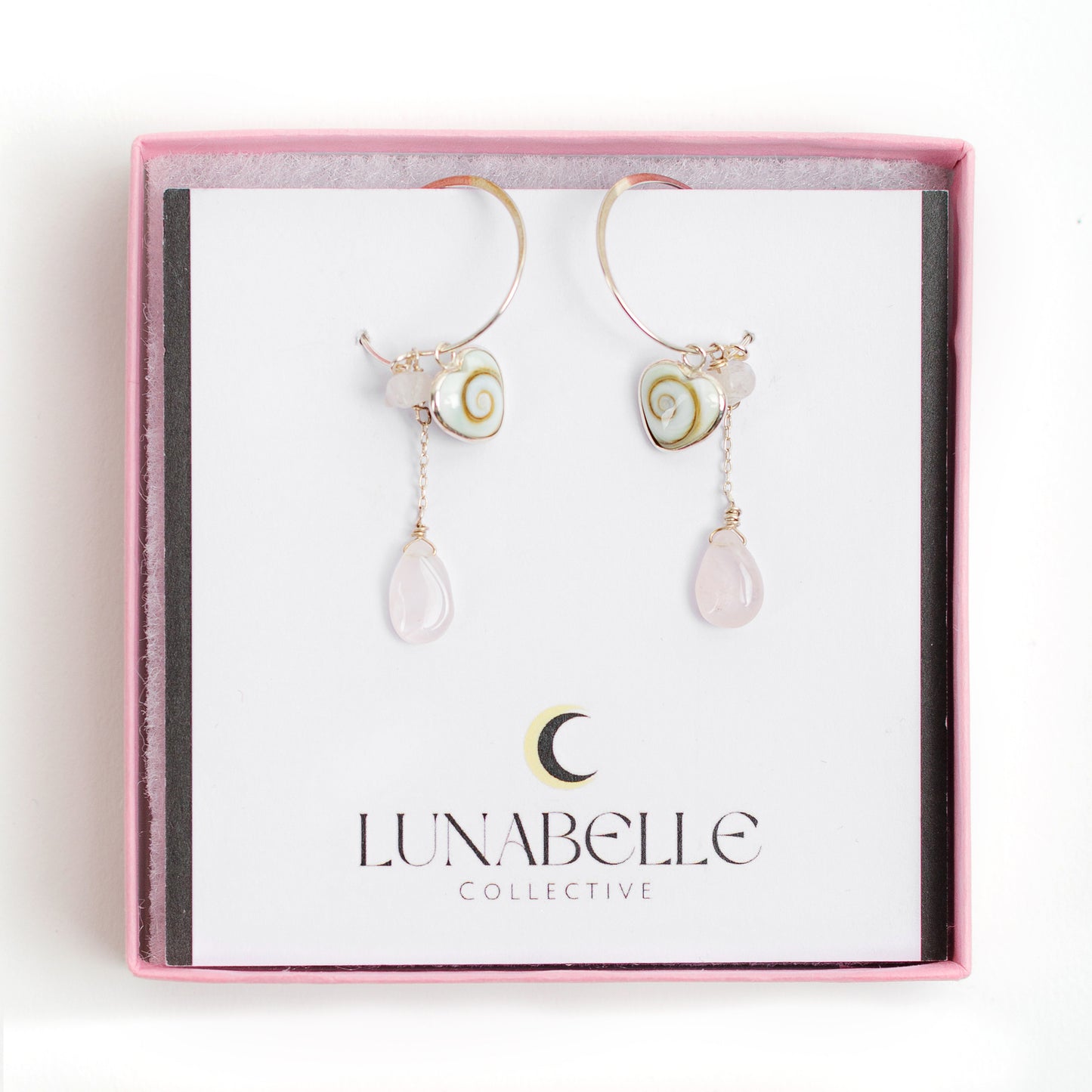 Elsie Hoop - Rose Quartz Earrings