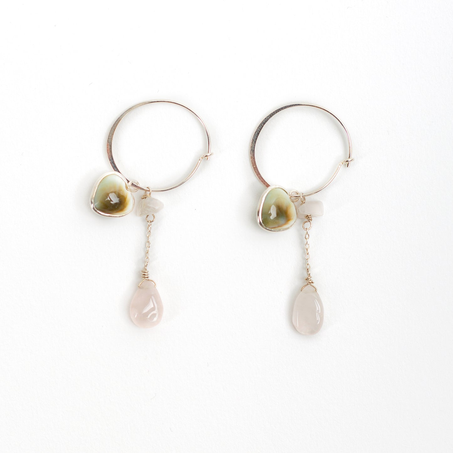 Elsie Hoop - Rose Quartz Earrings