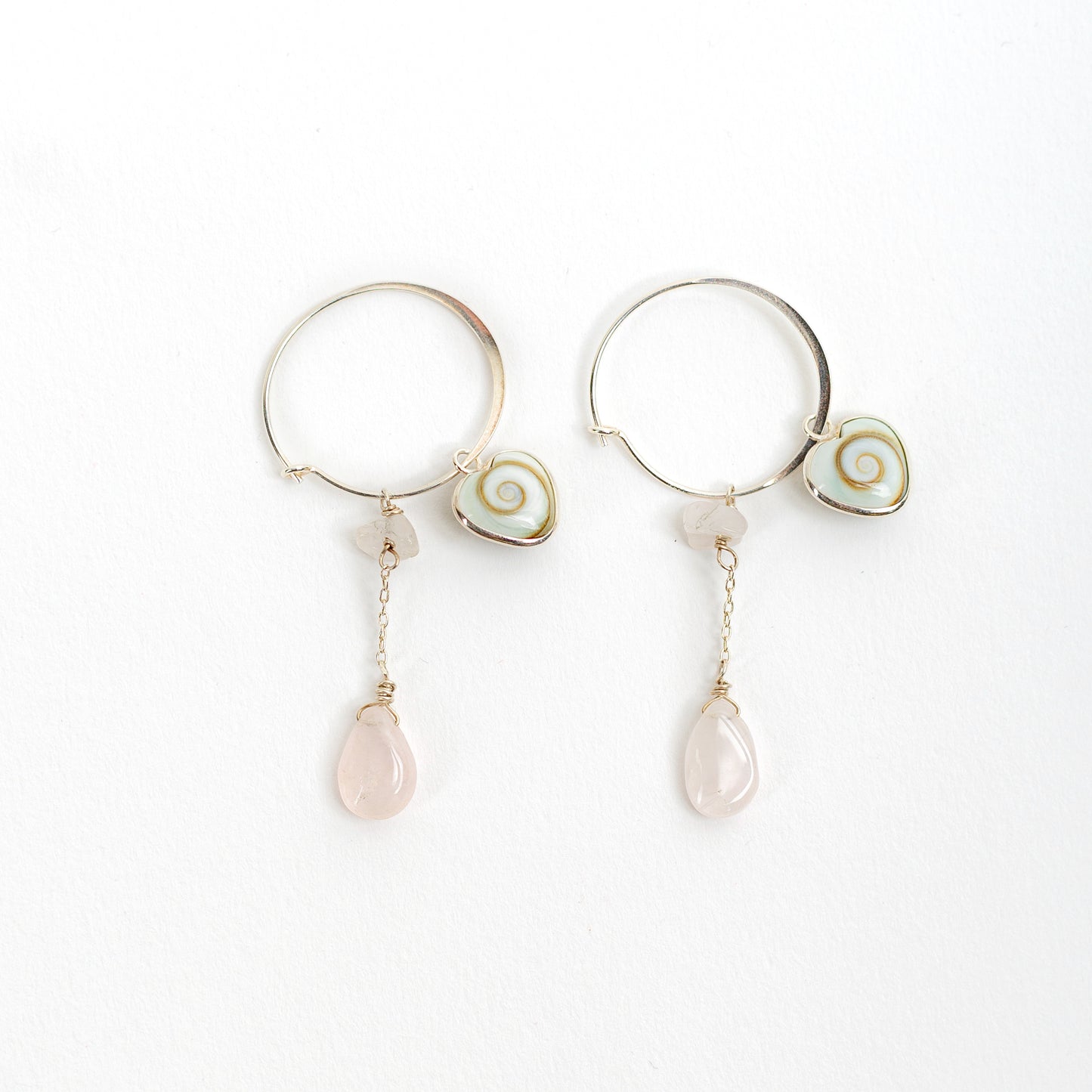 Elsie Hoop - Rose Quartz Earrings