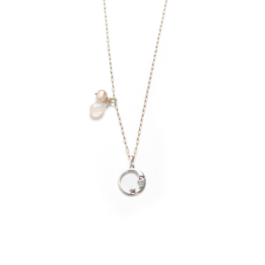 Pink Moon - Pearl & Rose Quartz Necklace